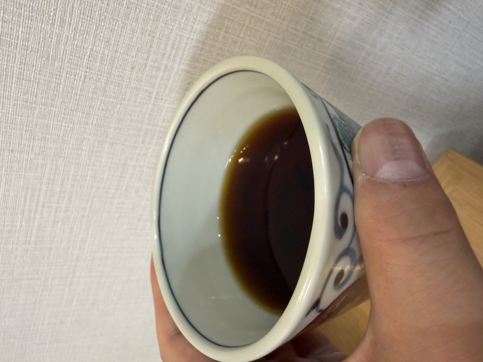手で持った一杯